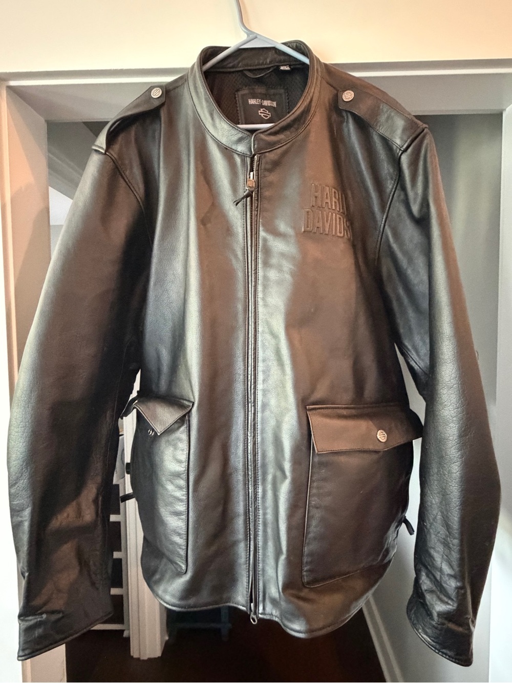 Harley-Davidson Men's Black Leather Field Jacket